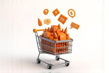 Illustration of shopping cart with products
